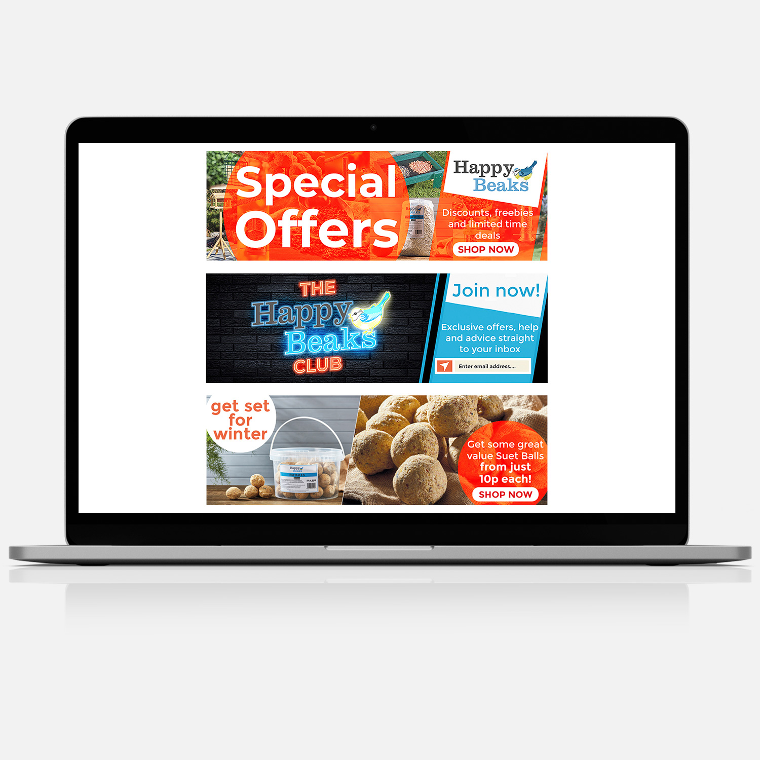 Happy Beaks Website Banners